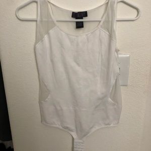 White mesh back body suit